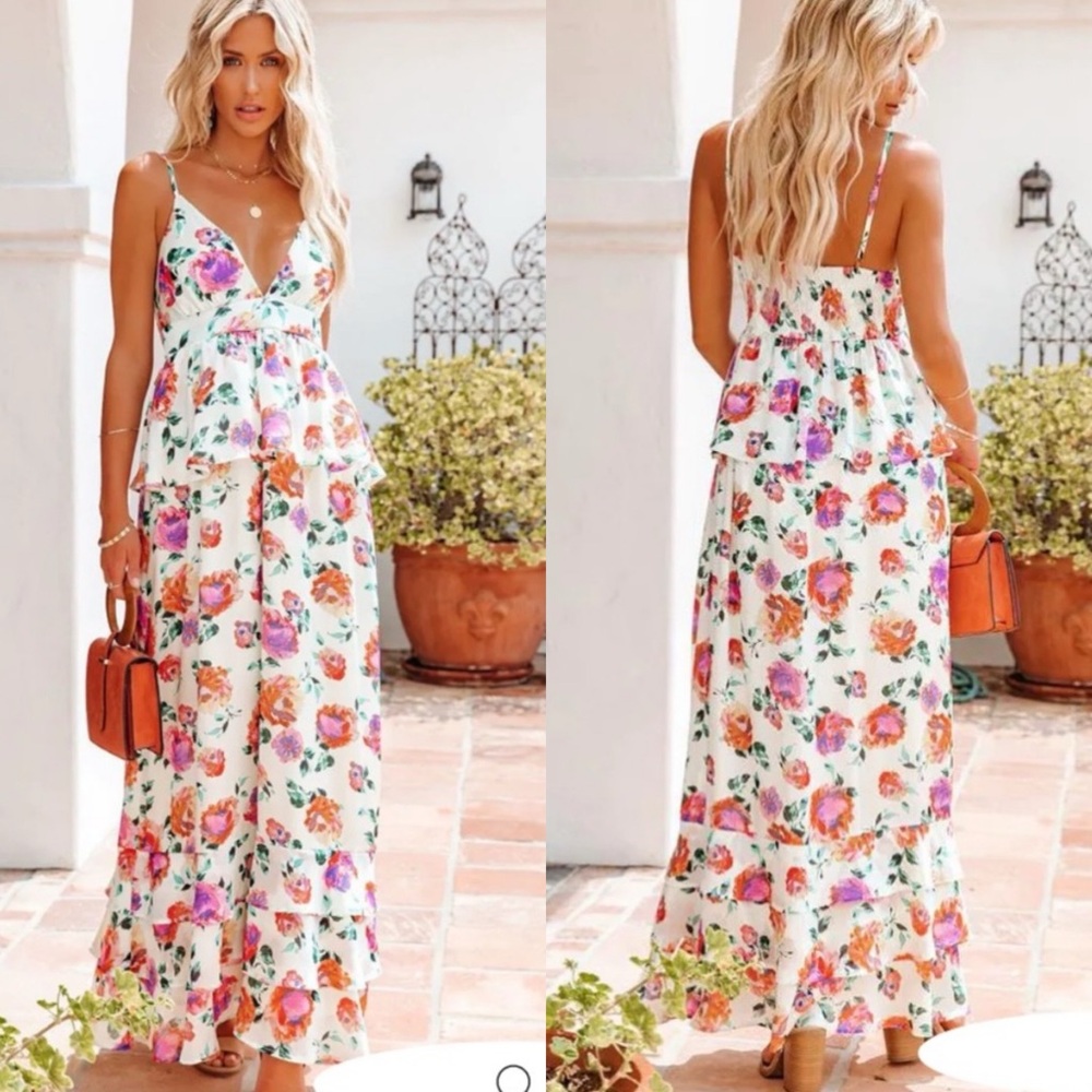 Vici Floral Ruffle Maxi Dress